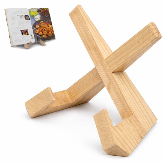 Azlanway Lot de 2 serre-livres portables réglables à 7 positions et support de livre de cuisine pour la lecture dans la cuisine, la bibliothèque et les devoirs