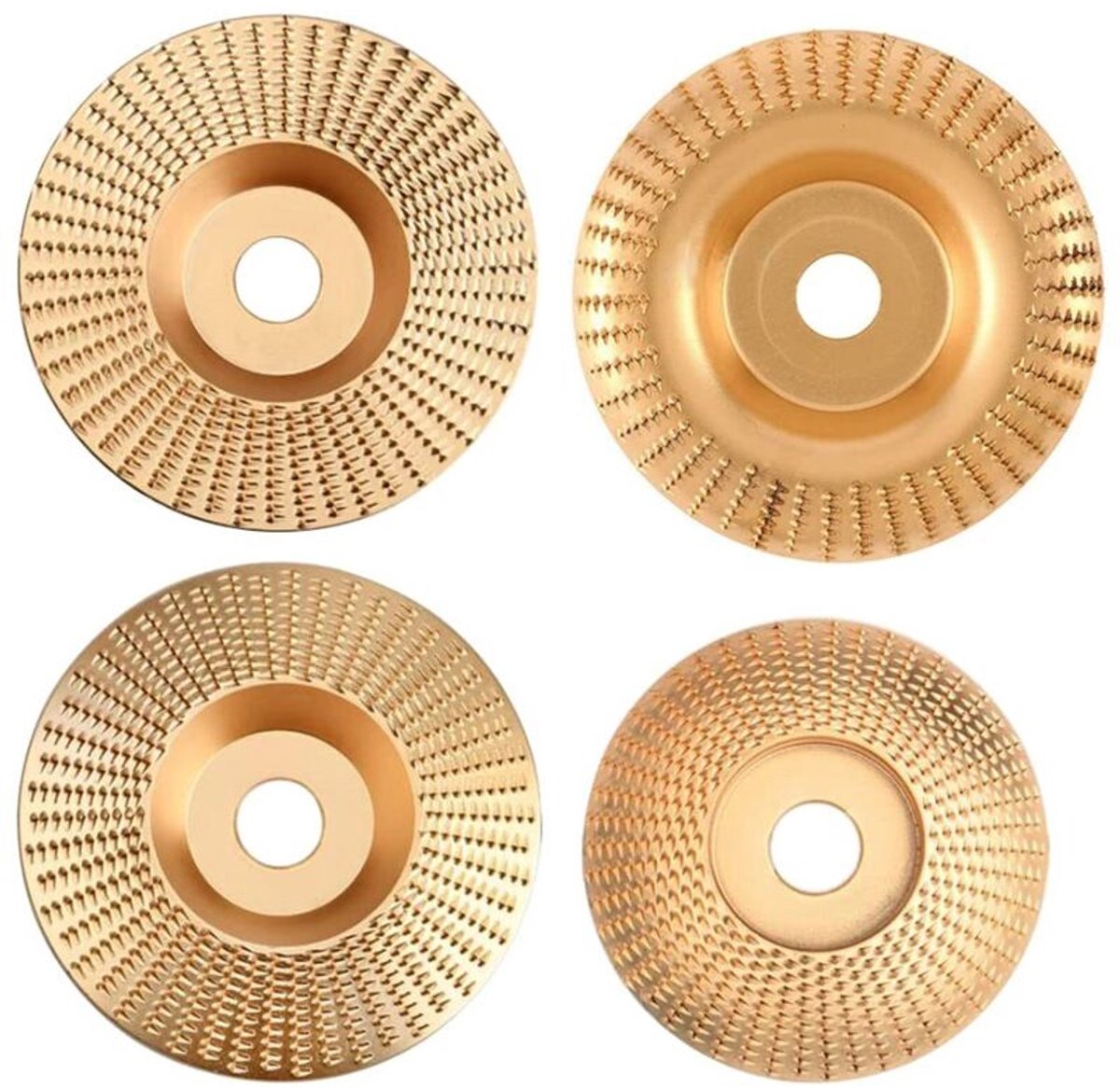 LISM-4-delige set wolfraamcarbide slijpschijven Geschikt voor houtbewerking, Geschikt voor haakse slijpers van 115/125 mm.