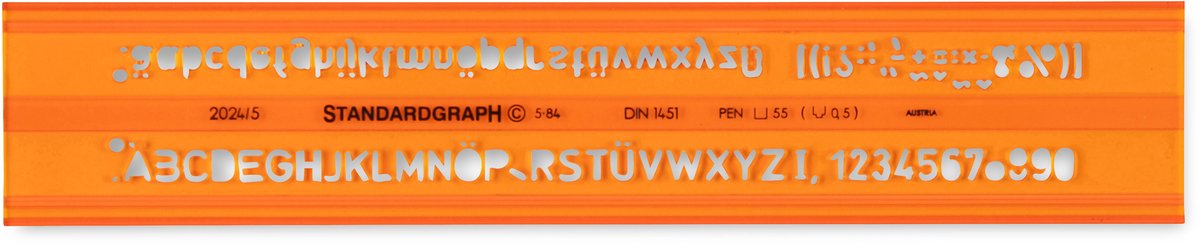 Lettersjabloon Standardgraph H-profiel vetgedrukt, recht 5mm - SG-2024-5