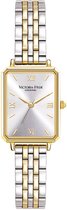 Victoria Hyde “Hampton”- Horloge Dames Rechthoekig - Zilver Goud - Dames - Goudkleurig - verstelbaar Schakelband - Waterdicht - 12mm - Cadeau Voor Vrouw - Luxe Horlogedoos