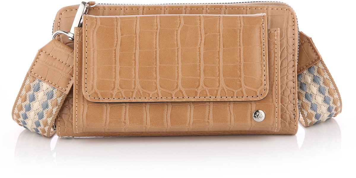 Sunset Fashion | Schoudertasje - Telefoontasje - Portemonnee | Kroko | Khaki