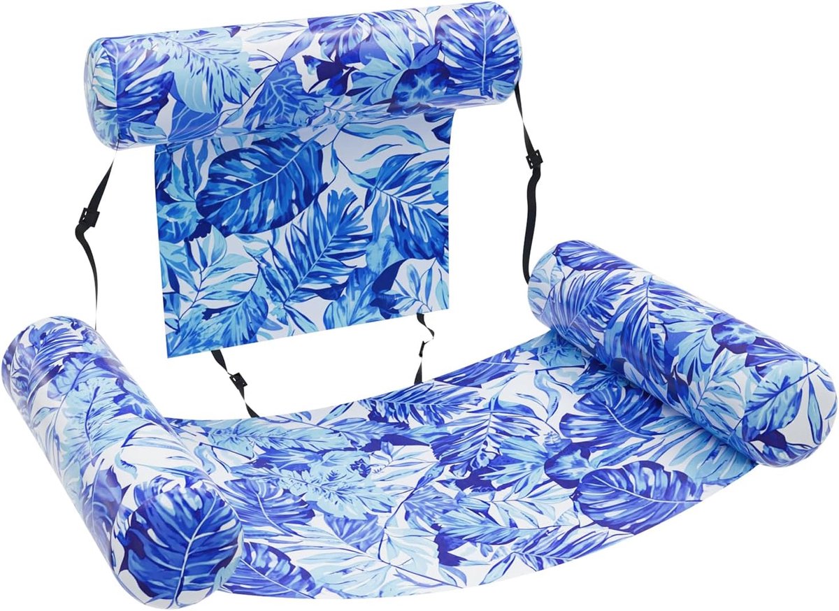 Blauwe Opblaasbare Drijfstoel - Opblaasbare ligstoel - Drijvende WaterStoel LoungeStoel WaterHangmat Zwembad Ligbed Luchtbed - Floating Bed - Beach Float - Float LoungeStoel - Perfect voor een zomers water- en strandfeest