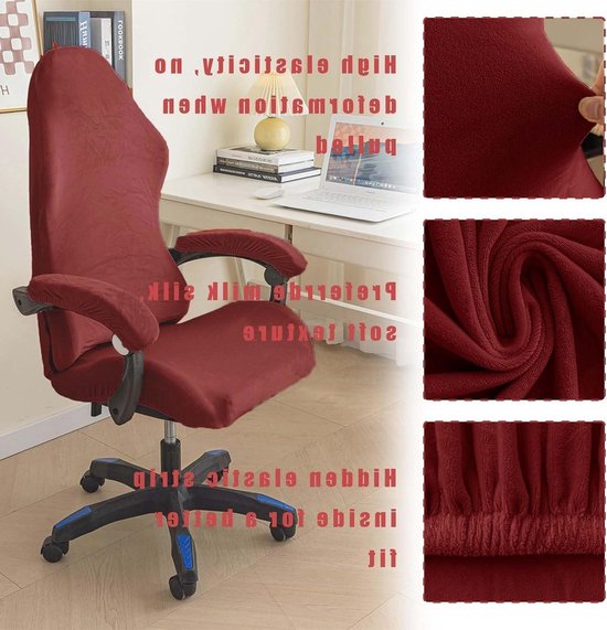Gaming Stoelhoes Set van 4 Stuks met Armleuningen - Verwijderbaar, Wasbaar en Antislip - Geschikt voor Gaming en Computerstoelen (Rood) — afbeelding 2