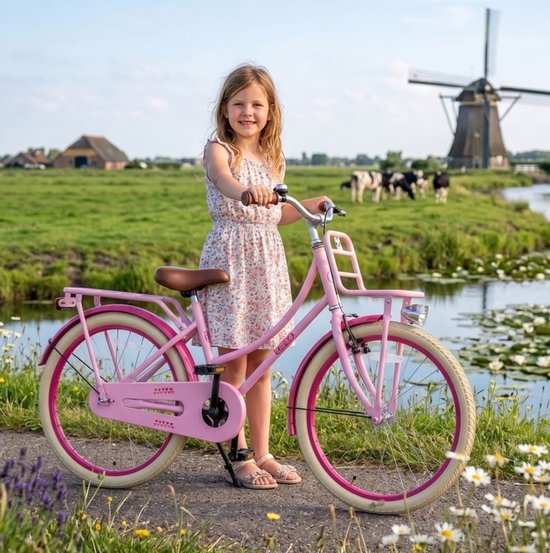 2Cycle Meisjes Transportfiets 22 inch (7-9 jaar) - Roze - Trendy Schoolfiets van 2Cycle — afbeelding 5