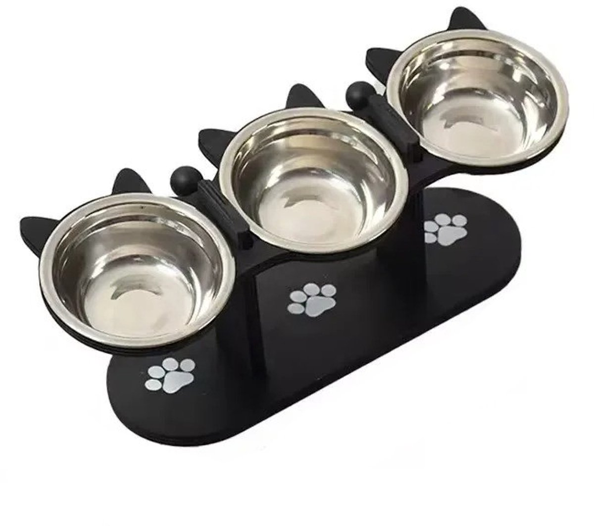 Geargalaxy Verhoogde Kattenvoerbak - Kattenbak met Standaard - Voerstation - Kattenbak - Drinkbak - Voerbak - Voor Katten - Zwart