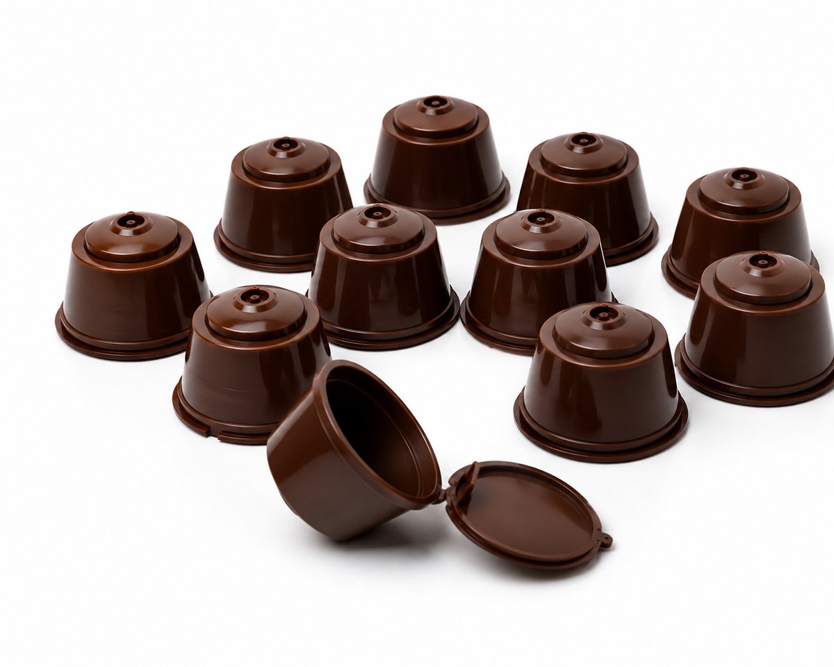 Enluxe Hervulbare Dolce Gusto Koffiecapsules – Set van 10 + Glijdende Koffieschep – Herbruikbare Cups – Duurzaam & Vaatwasserbestendig — cadeau in Kookcadeaus - foto 2