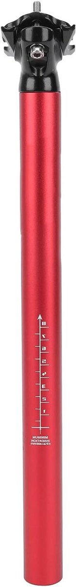 Fietszadelpen Aluminium - Verstelbare Zadelpen Fiets - Comfortabel Fietsen - 3D Smeedwerk - 31.6 mm x 400 mm - Rood