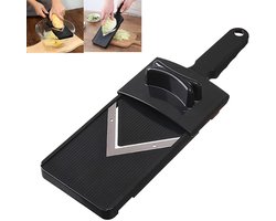 Groentesnijder -Keukensnijder - Koolsnijder - Multifunctionele snijder -32 x10x1.5cm - Met V-vormig mes - Snel snijden - Voor de dagelijkse bereiding van groenten, het maken van salades en het snel snijden van kool in de keuken - Zwart