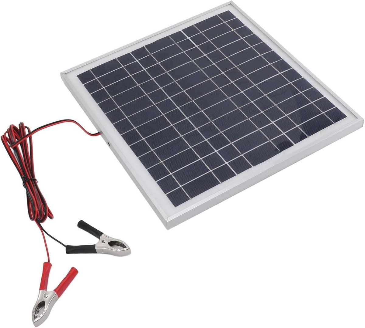 Draagbaar Zonnepaneel - Energie Oplader - Buiten Opladen - Inclusief Batterijclips - 50W Vermogen - Zwart