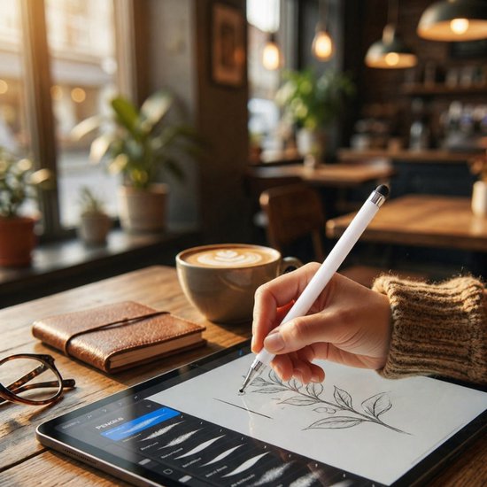 Touchpen Wit - Stylus Pen voor Tablet en Smartphone - Universeel Geschikt voor iPad iPhone Samsung Android — afbeelding 3