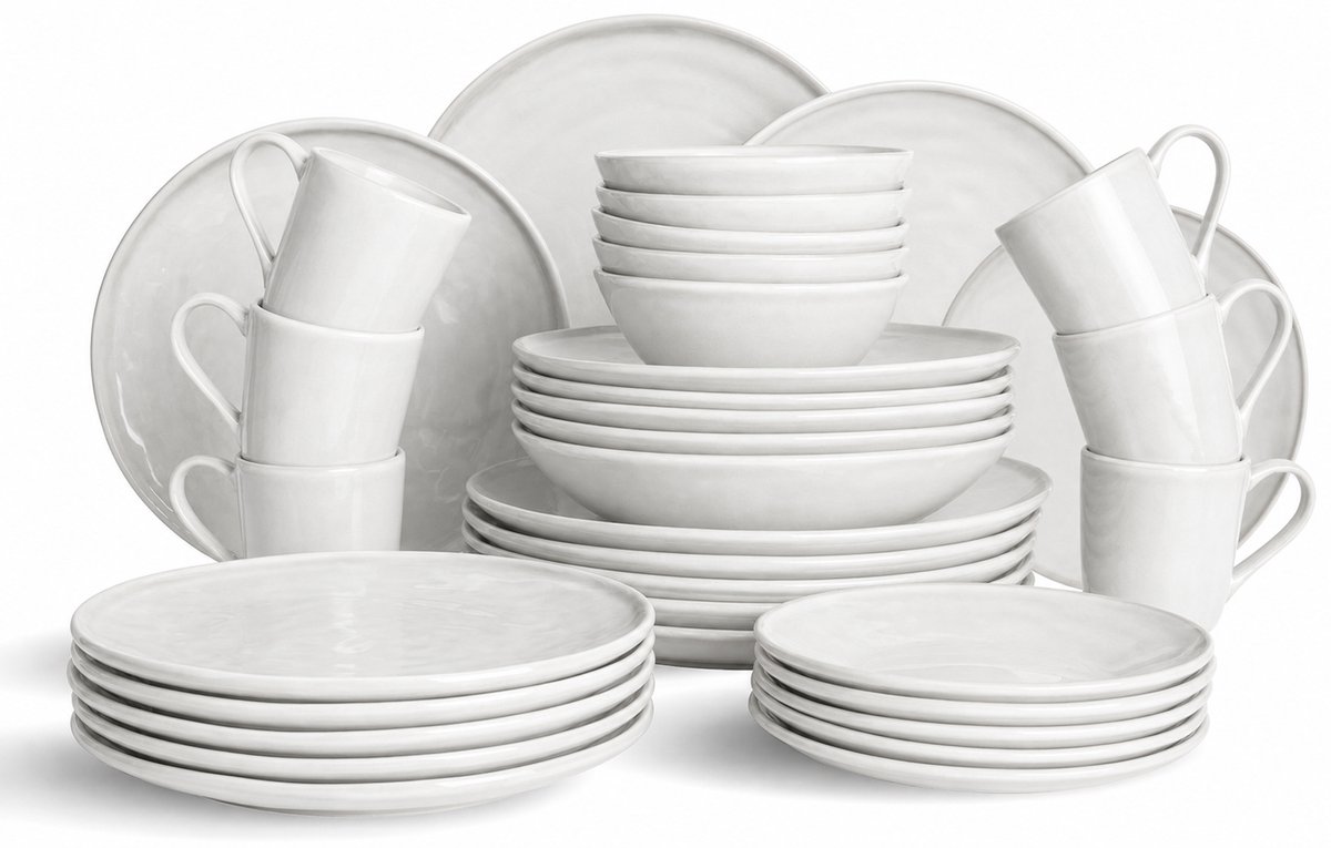 Dutch Rose Organic Dutch Rose Set 36 Delig Servies Wit