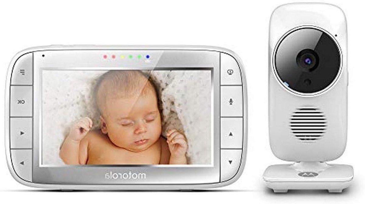 Video Babyfoon - Baby Camera - Baby in de gaten - 5 inch kleurenscherm - 300 meter bereik - Wit