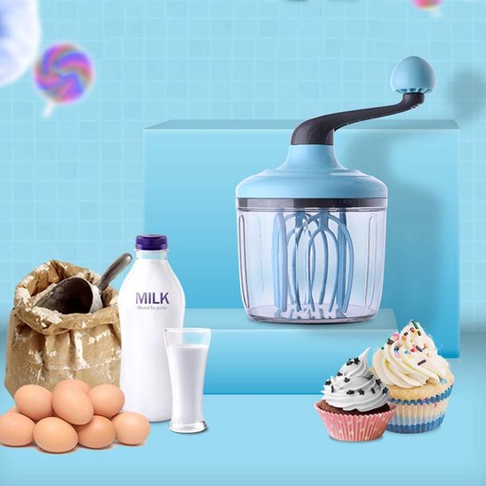 Manual Egg Beater Mixer Hand Crushed Egg Cream Beat Kitchen Baking Supply Multifunctional Manual Egg Beater Premium Quality 1100ml, B — afbeelding 2