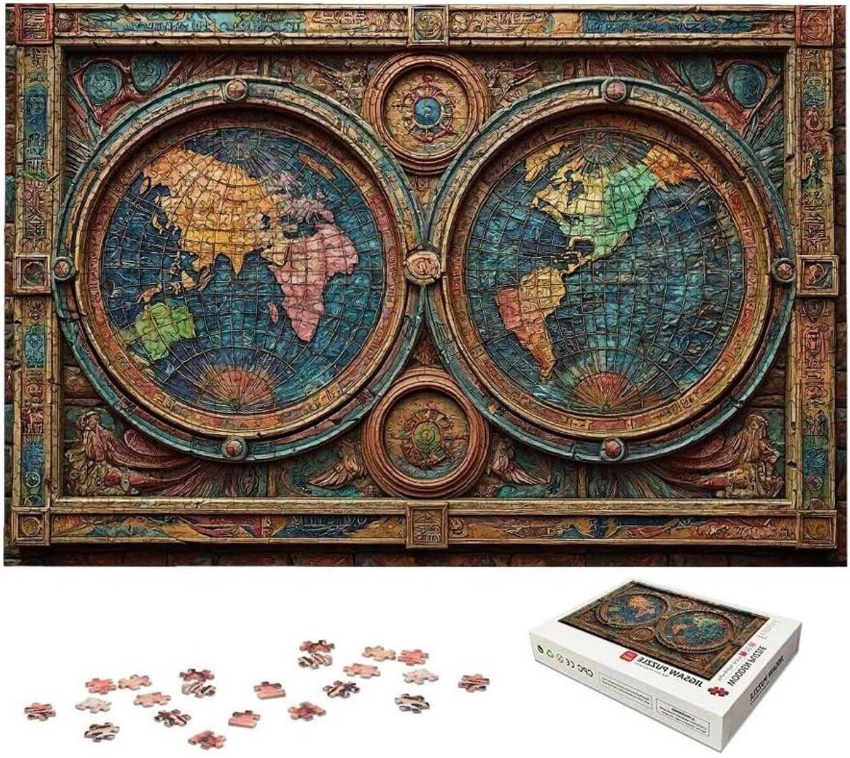 Legpuzzel Wereldkaart - Puzzel Volwassenen - Ontspanning Thuis - Houten Kwaliteit - 122x80 cm - Meerkleurig