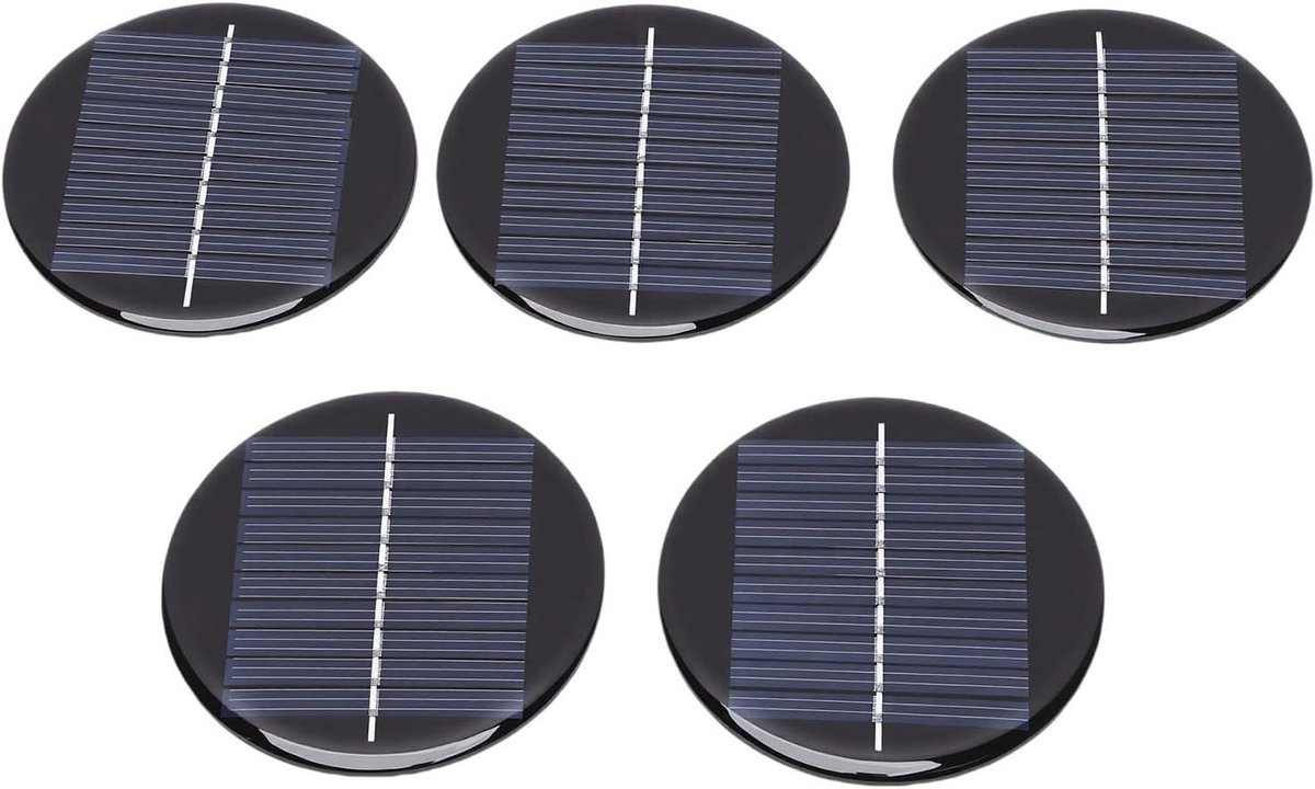 Zonnepanelen Set - Mini Cellen - DIY Projecten - Monokristallijn Silicium - 5 Stuks 60mm - Zwart