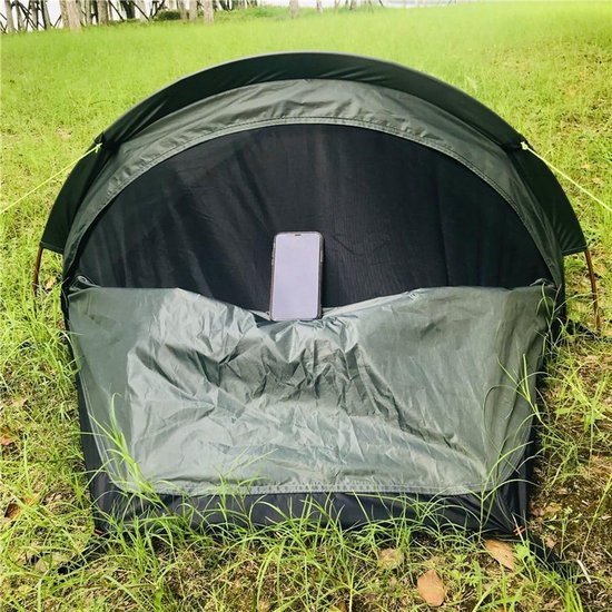 Wildkampeer Slaapzak Tent - Backpackers Tent - Buiten Overnachten - Ultralicht en Waterdicht - 220 x 90 cm - Geel — afbeelding 5