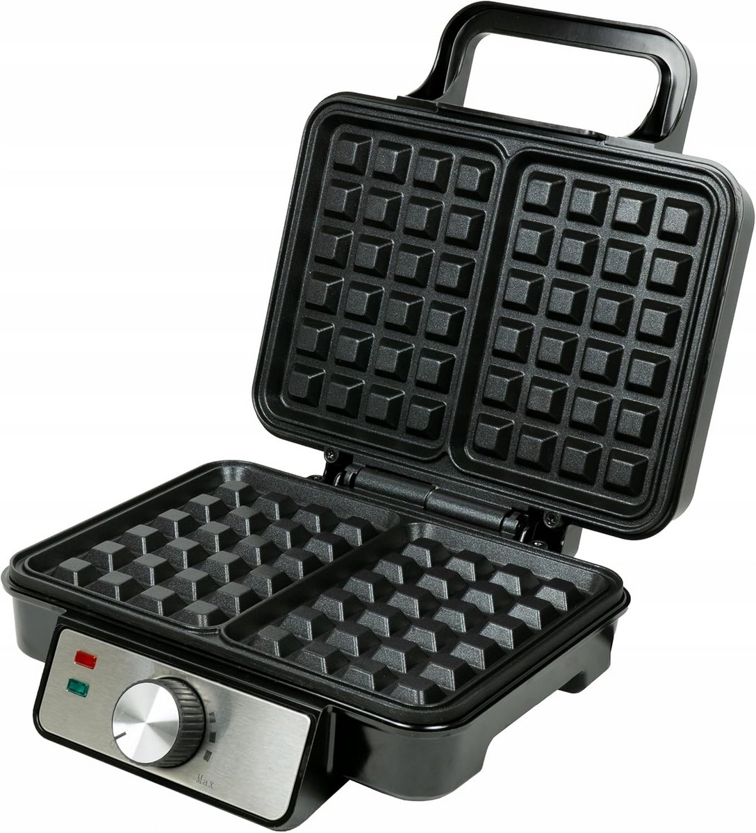 Wafelijzer - Wafelmaker - Lekkere Wafels Bakken - Twee Grote Wafels - 1200W - Zwart
