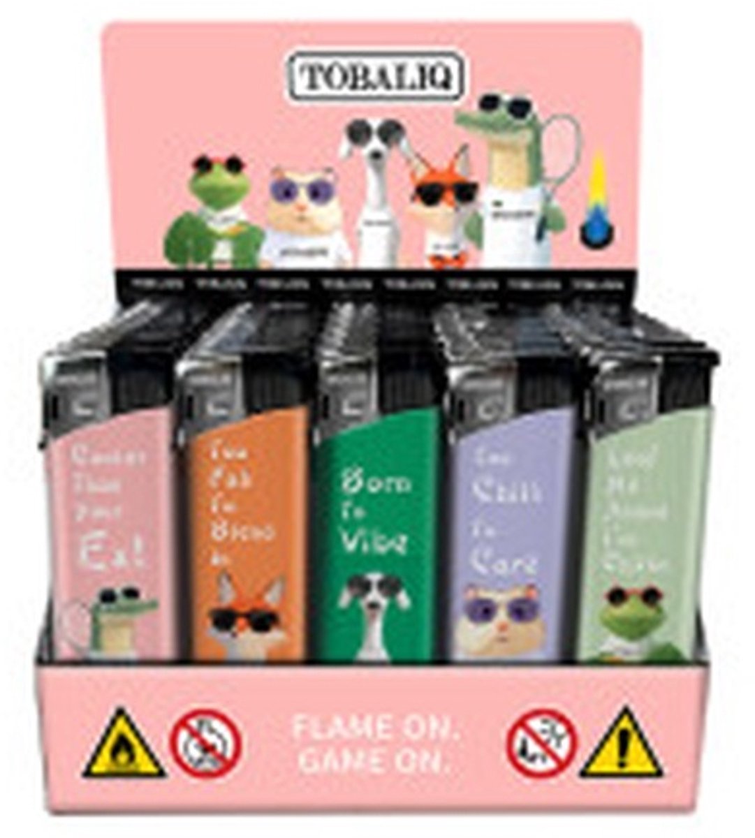 Elektronische aansteker hervulbaar - Design The Chillers - Display 50 stuks - wegwerpaansteker - electronic lighter - klik aanstekers