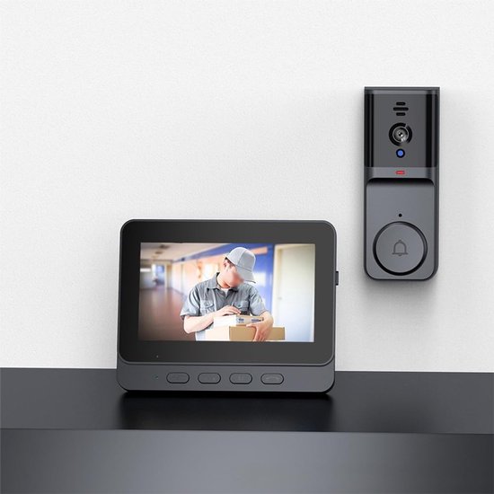 Draadloze Videodeurbel - Camera Deurbel - Veiligheid Thuis - 4G Connectiviteit - 1080P Resolutie - Grijs — afbeelding 3