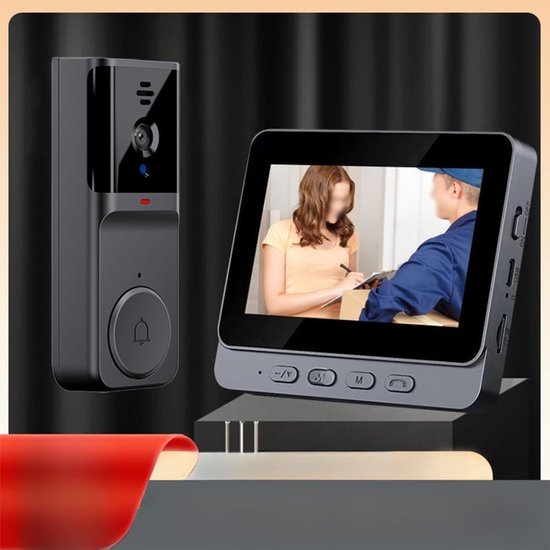 Draadloze Videodeurbel - Camera Deurbel - Veiligheid Thuis - 4G Connectiviteit - 1080P Resolutie - Grijs — afbeelding 2