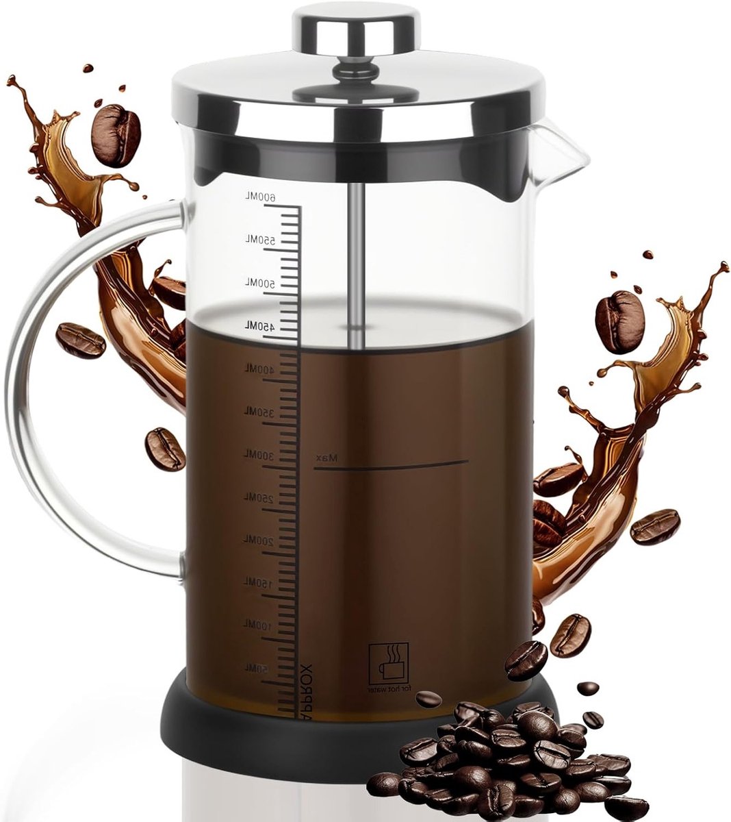 Koffiezetapparaat met Franse Pers, 600 ml, Espresso Machine en Theepot met Drievoudig Filter voor Thuis of Camping, Ideaal voor Koffieliefhebbers en Kampeerders