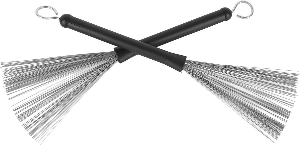 Drumborstel Set - Trommelborstels - Muziek Maken - Intrekbaar Ontwerp - 2 Stuks - Zwart