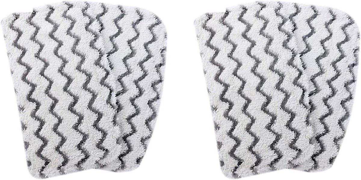 Stoom Mop Pads - Vervangende Doeken - Vloeren Reinigen - Machine Wasbaar - 4 Stuks - Grijs Wit