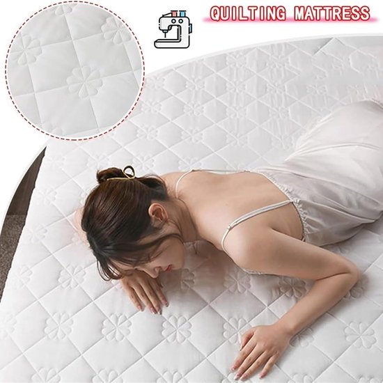 Oprolbare Matras - Draagbare Bedden - Comfortabel Slapen - Ergonomisch Ontwerp - 150 x 200 cm - Wit — afbeelding 2