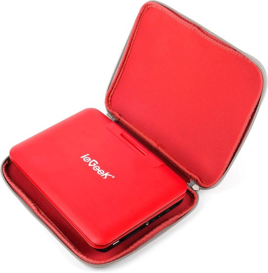 Draagbare DVD Koker - Neopreen Beschermhoes - Reizen met Media - Waterbestendig Ontwerp - 260 x 190 mm - Rood — afbeelding 2