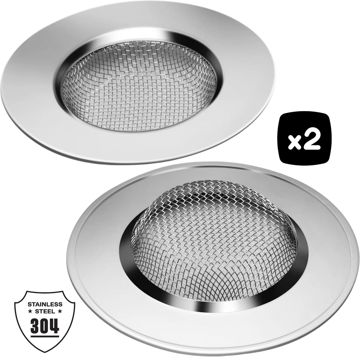 Goodli Gootsteen Zeef RVS - Afvoerzeef 7,5cm - Afvoerstop voor Keuken en Badkamer - Gootsteenzeef tegen Verstoppingen