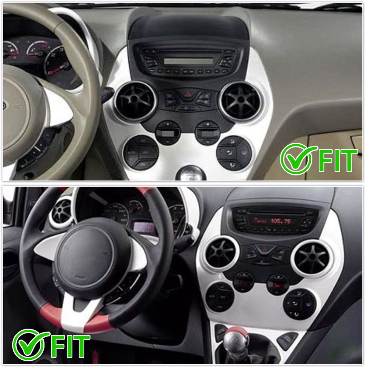 Autoradio - 9 inch, Android 14, met GPS-navigatie, 4+64 GB - Geschikt voor Ford Ka-modellen van 2008-2014 - Ondersteunt CarPlay, Android Auto, wifi en Bluetooth