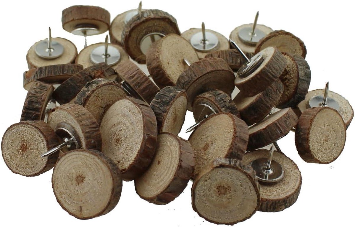 40PCS Wooden Thumbtack Decorative Push Pins 10-20mm Message Board Marker Hook Stud For Fastening Map Photo Crafts