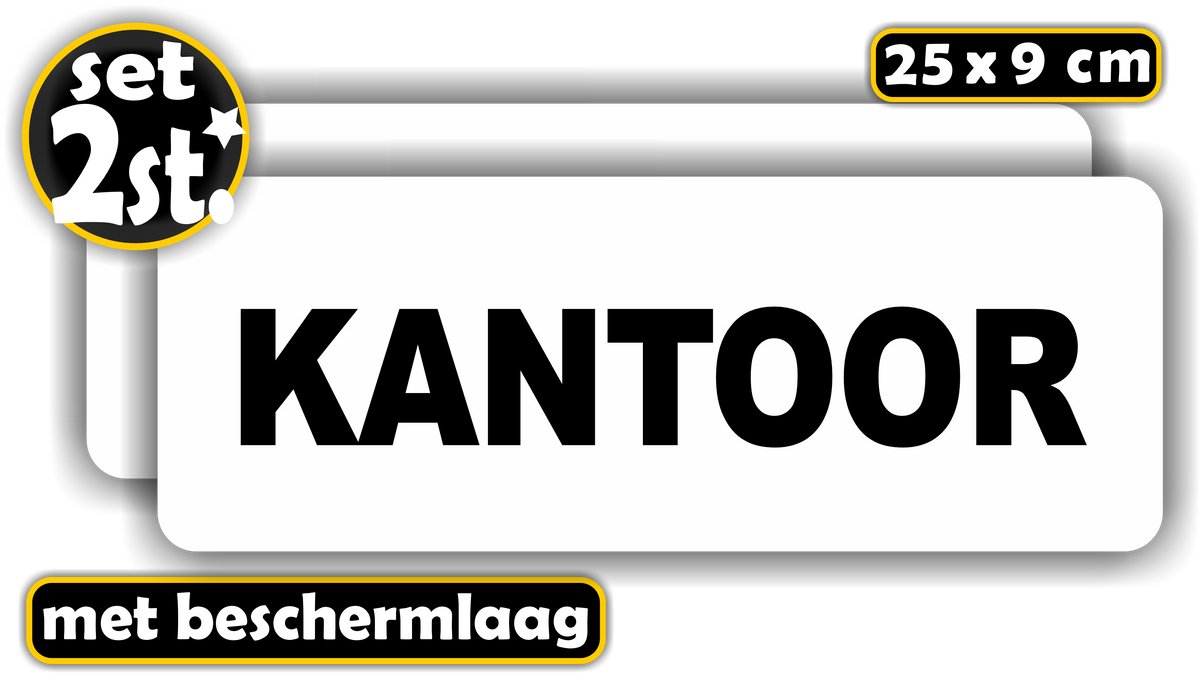 Kantoor deur stickers set 2 stuks