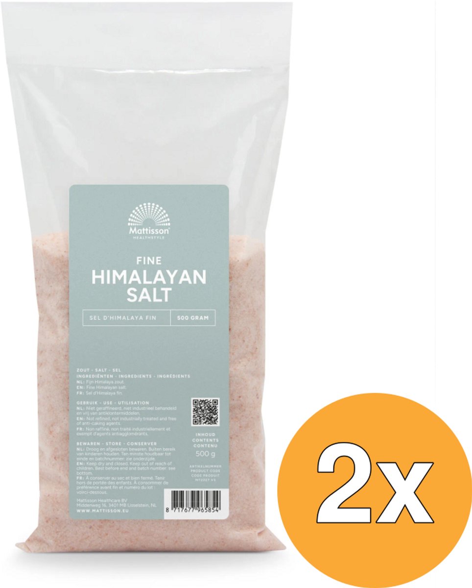 2x Mattisson Himalaya Zout Fijn Navulzak (500 gr)