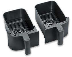 Severin FR 2463 Black Line Dual - Dubbele airfryer - Hetelucht friteuse - Touchscreen - 2x 4 liter - 11 Automatische programma's - Sync cook & finish – Zwart