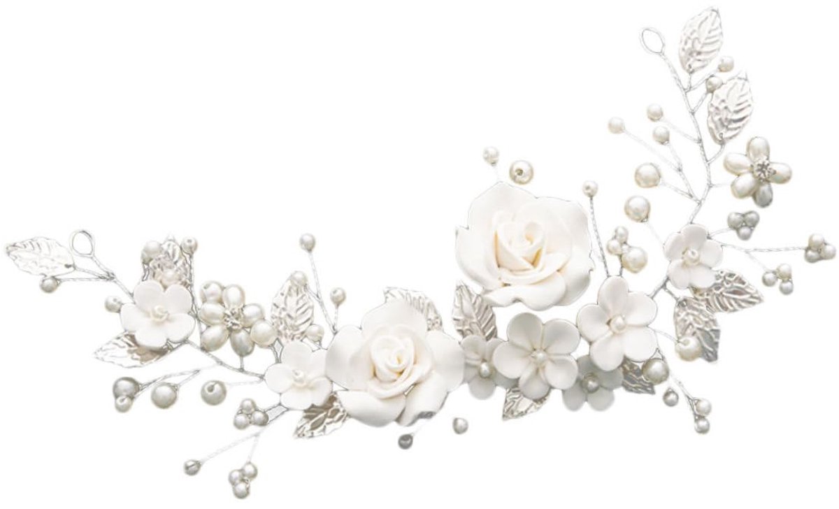 Elegante Bruids-haarsieraad Hoofdtooi met Bloemmotief - Sierlijke Ranken Hoofdband voor Bruiloften en Bijzondere Gelegenheden - Verfijnde Haarversiering voor Bruiden en Feesten - 25x7x2cm
