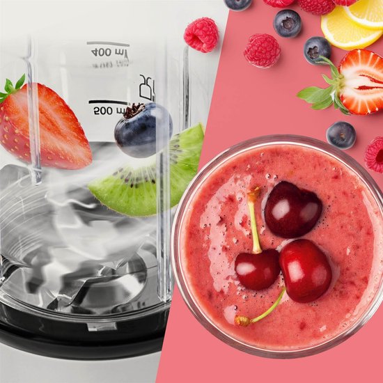 Krachtige Smoothie Blender met 4 Bekers (700ml) en To-Go Deksel | 500W Mixer voor Shakes, Dips & Cocktails — afbeelding 2