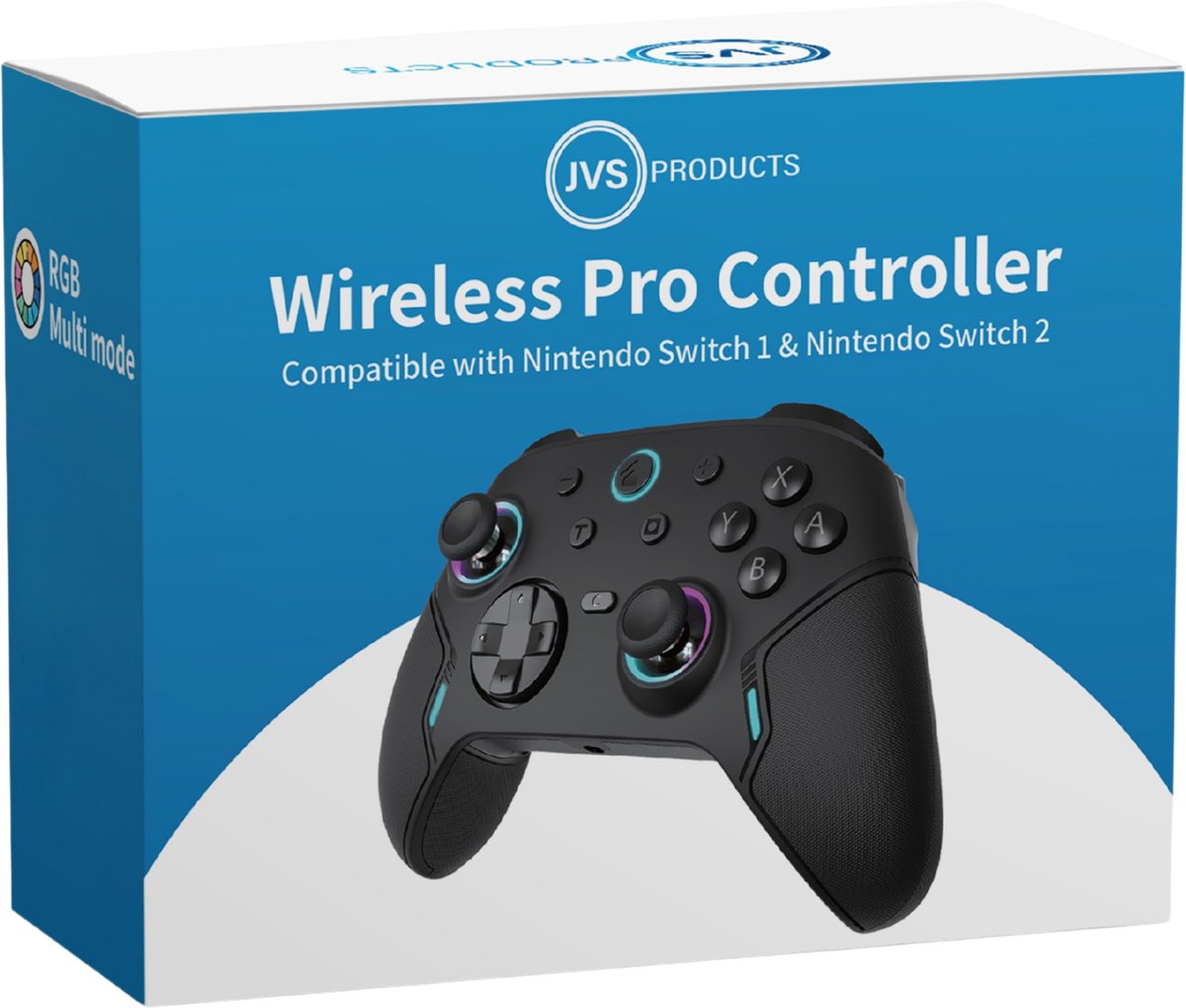 Draadloze Pro Controller - Geschikt voor Nintendo Switch en Nintendo Switch 2 - Macro Knoppen - RGB Verlichting - Hall Effect Joystick - Ergonomische Grip - Zwart – foto 8