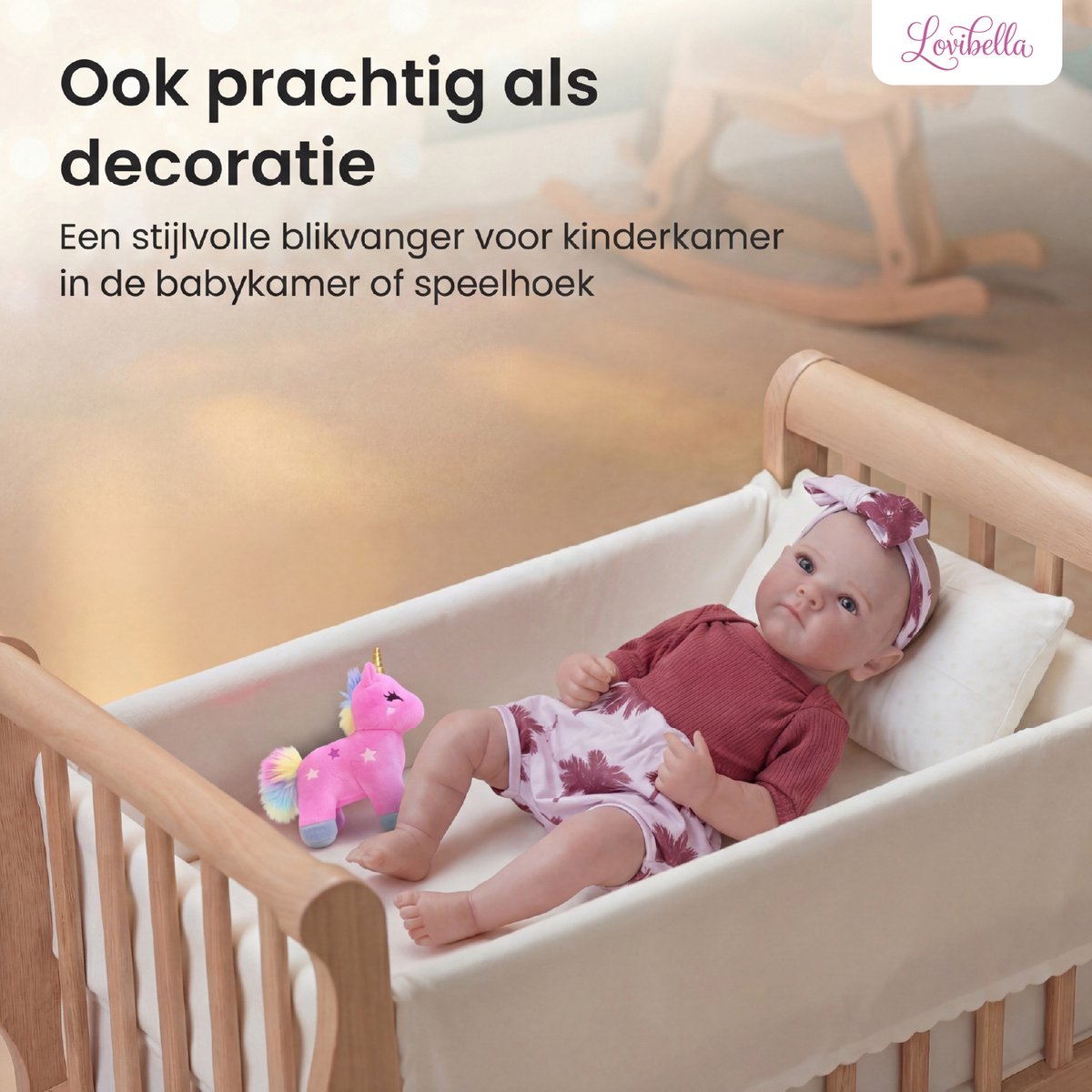 Lovibella® Nika Reborn Baby Pop Meisje - Levensechte Babypoppen - Dementie poppen - 45 cm - Complete Accessoires Set - Realistische Poppen - Zoals Echt - Zacht Vinyl - Doll Speelgoed 3 Jaar — afbeelding 7