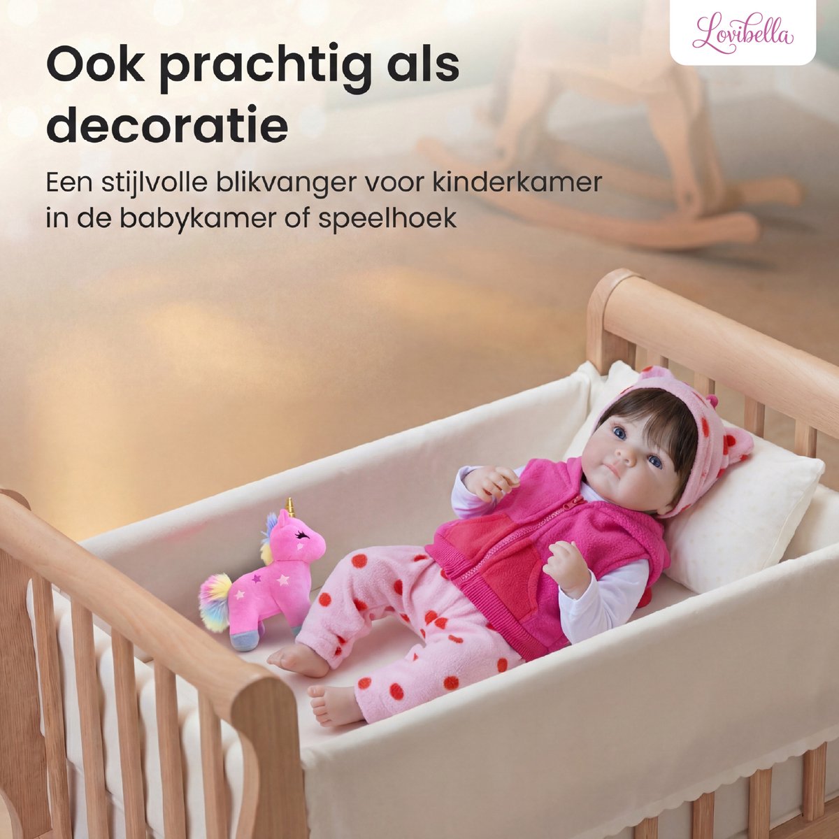 Lovibella® Sarina Levensechte Babypoppen - 1,1 Kilo - 45 CM - Reborn Baby Pop - Met Accessoires - Reborn Baby - Reborn Baby Doll - Dementie Pop - Reborn Poppen Meisje — afbeelding 7