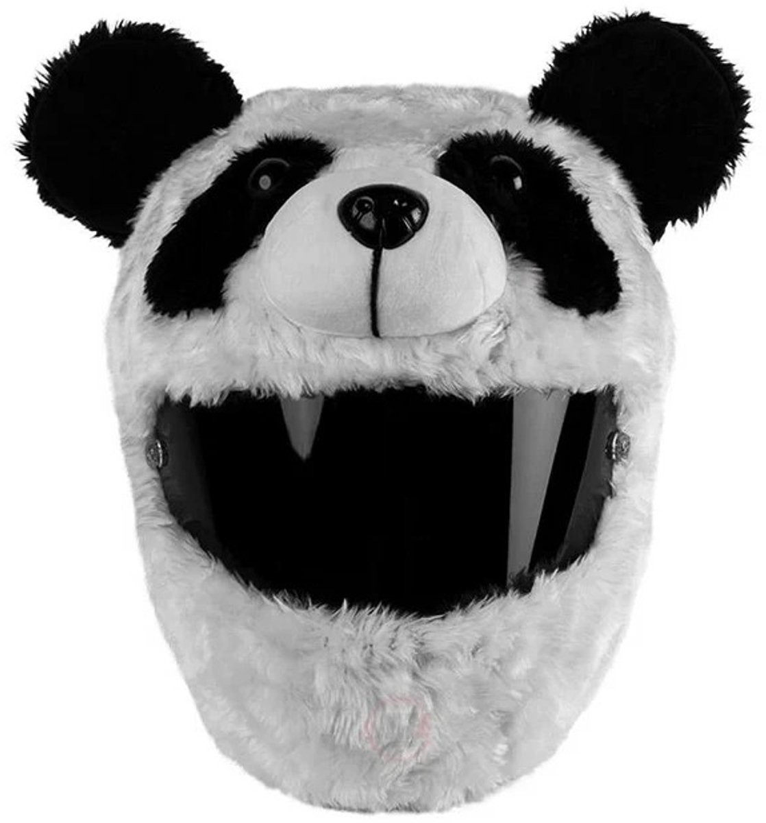 Helmhoes – Panda – Pluche Motorhelm Decoratie – Helm Mascotte – Universeel Motorhelm Accessoire