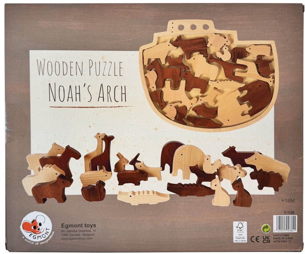 Egmont Toys houten puzzel Ark van Noah - educatief speelgoed 35x29 cm.