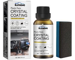 Plastic Restorer Crystal Coating 30ML – Kunststof Hersteller Auto Interieur & Exterieur – Dashboard Renovatie – Kunststof Coating met Applicatiespons