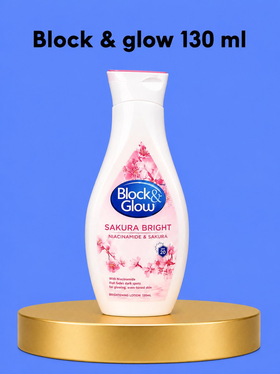 Block & Glow Sakura Bright – Verhelderende & Hydraterende Gezichtscrème – Verrijkt met Sakura-extract voor Egalisering van de Huidtint, Hydratatie & Stralende Glow – Voor een Zachte, Frisse & Gezonde Huid