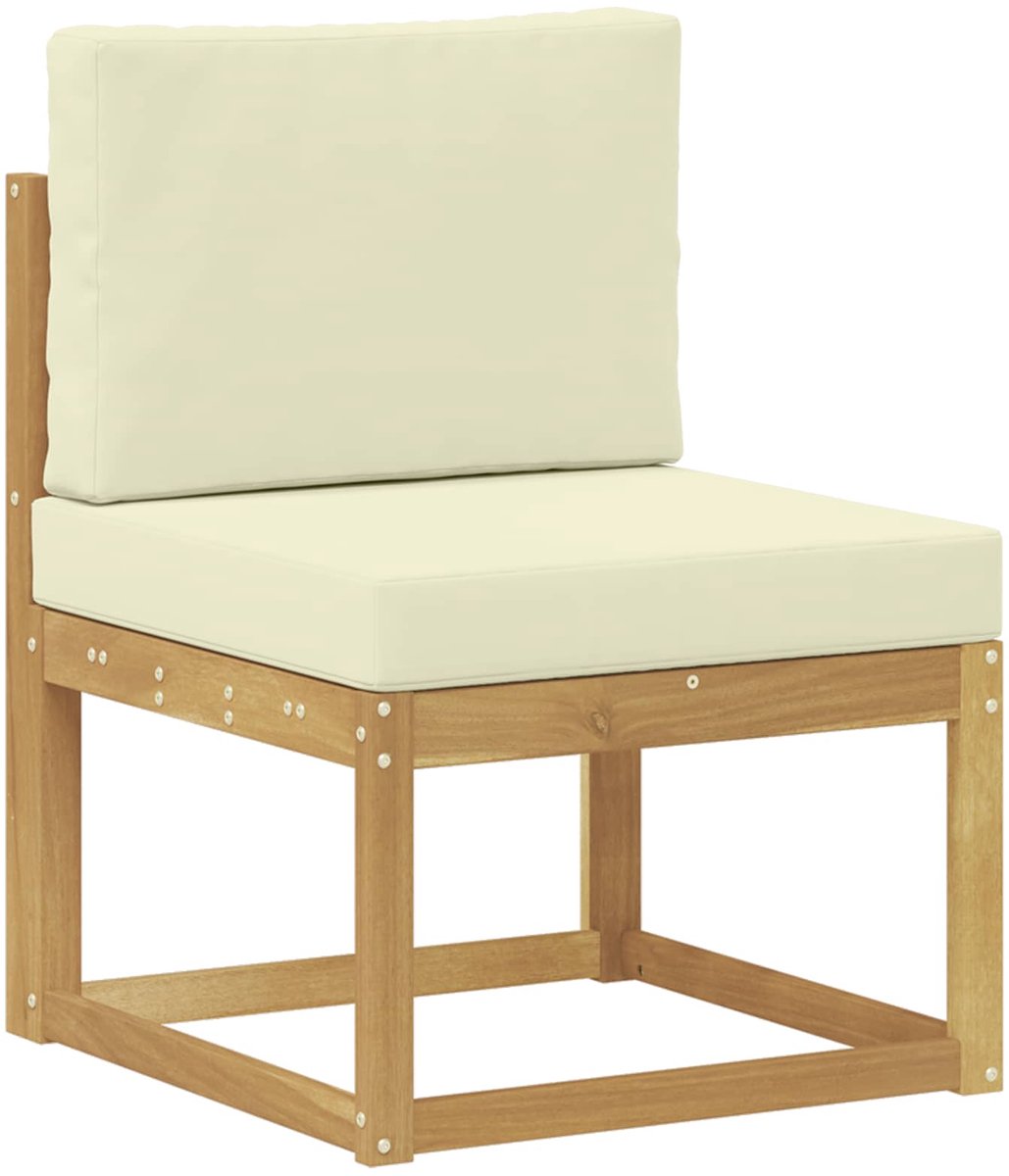 vidaXL Buiten - bank - set - 3 - st - White - and - Cream - 185.5 - x - 63 - x - 73 - cm Wit en crèmekleurig