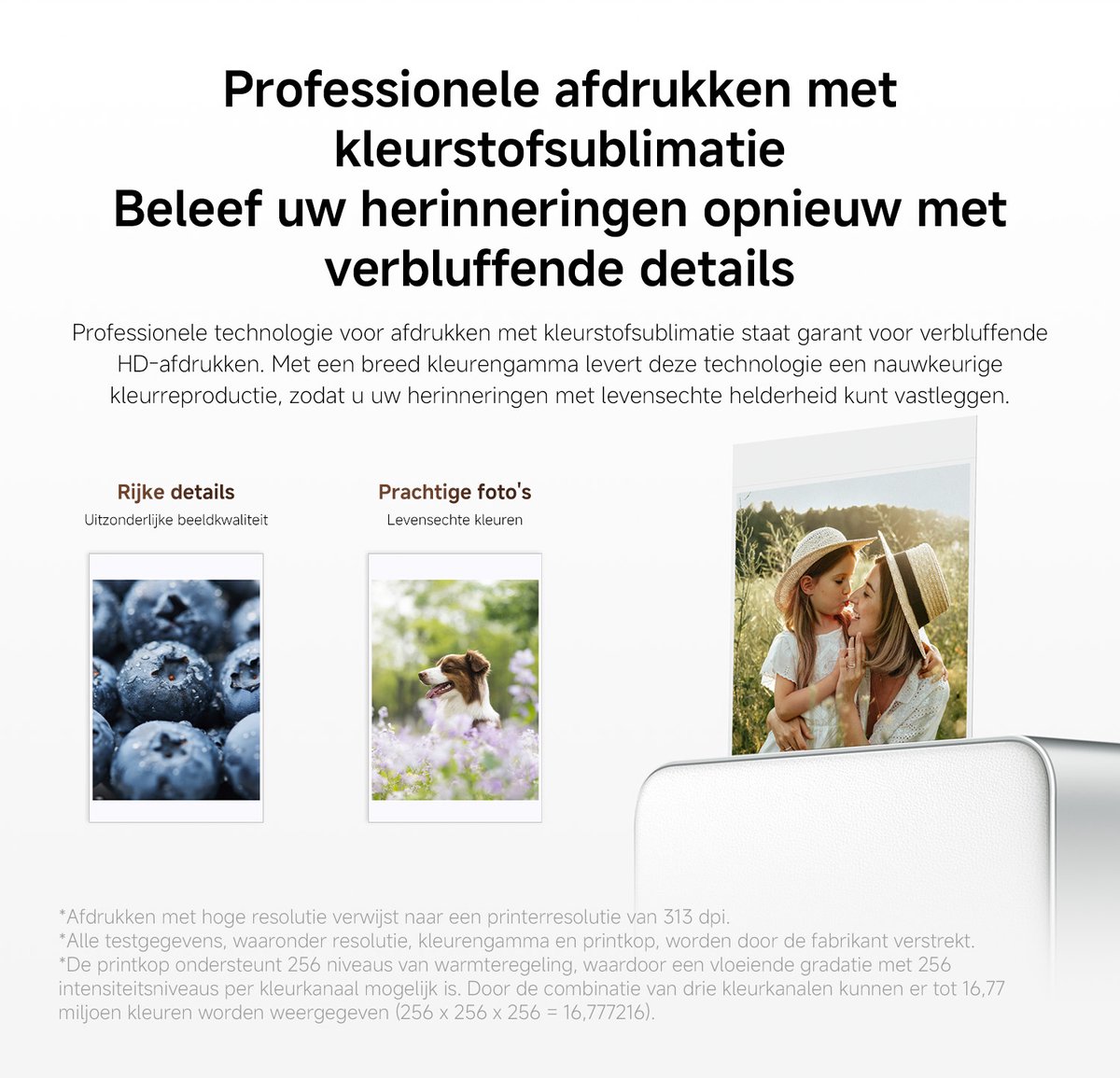 Xiaomi Portable Photo Printer Pro | Fotoprinter | Dye sublimation | 50 x 76 mm foto’s | Bluetooth 5.2 | 313 x 313 dpi | USB C | App bediening thumbnail 3