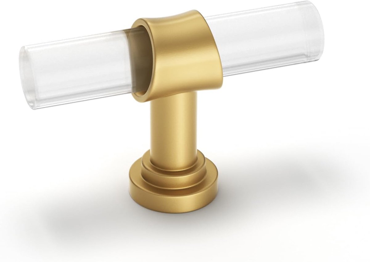 Meubelknoppen Set - Gouden Handgrepen Acryl - 10 Stuks - Zinklegering Transparant Design - Voor Kast Lade Dressoir - Goud Klar