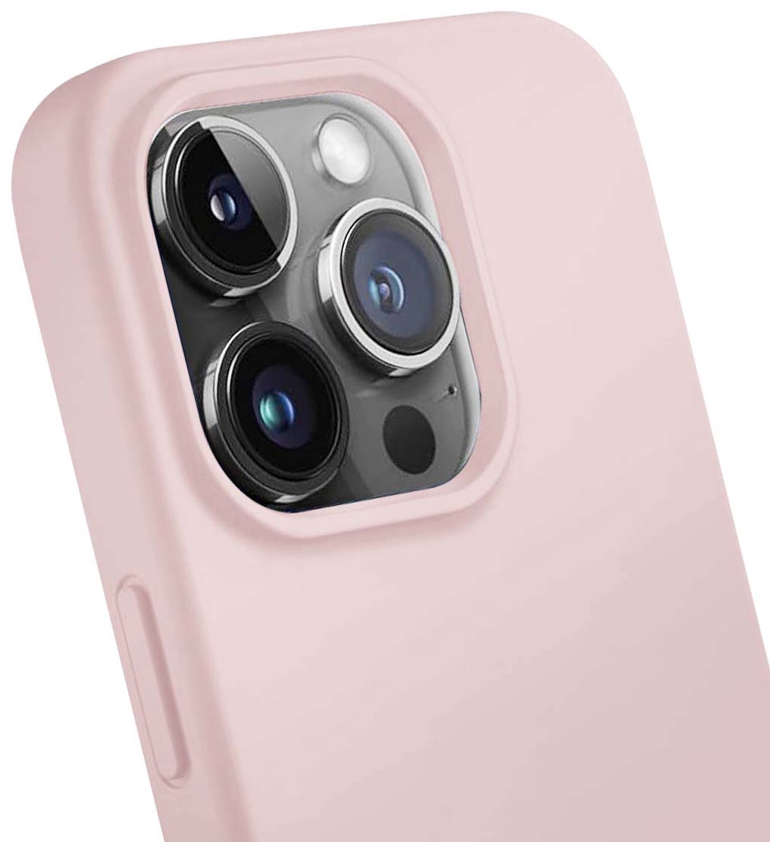 Jaym, Geschikt voor Apple iPhone 14 Pro Max Premium Siliconen Microvezel Hoesje, Roze
