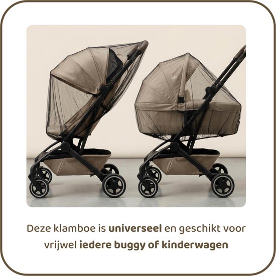 Mosquino - Klamboe Baby - Klamboe Buggy - Muggennet kinderwagen Zwart — afbeelding 2