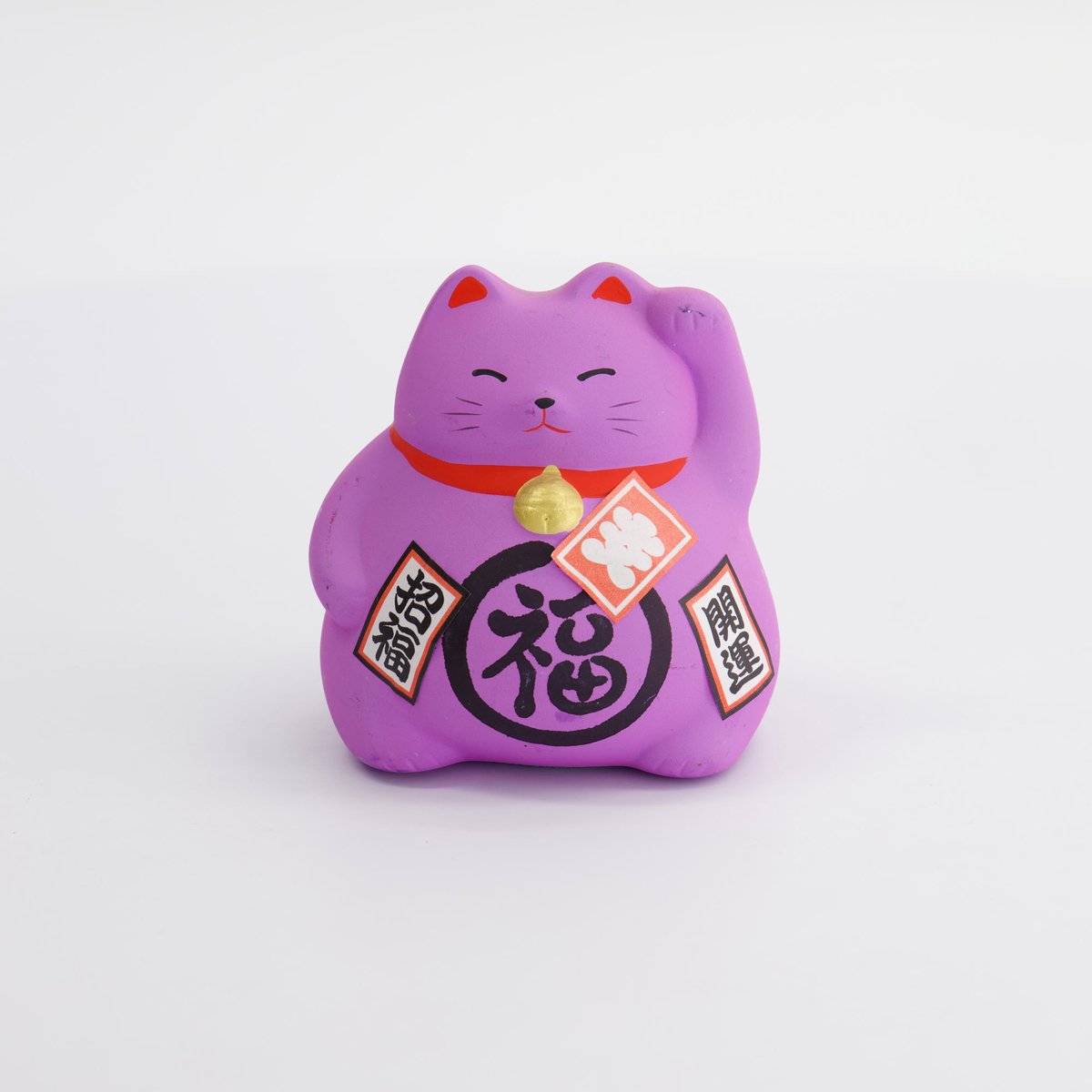 Tokyo Design Studio - Lucky Cat Beeldje - Paars - 9 cm